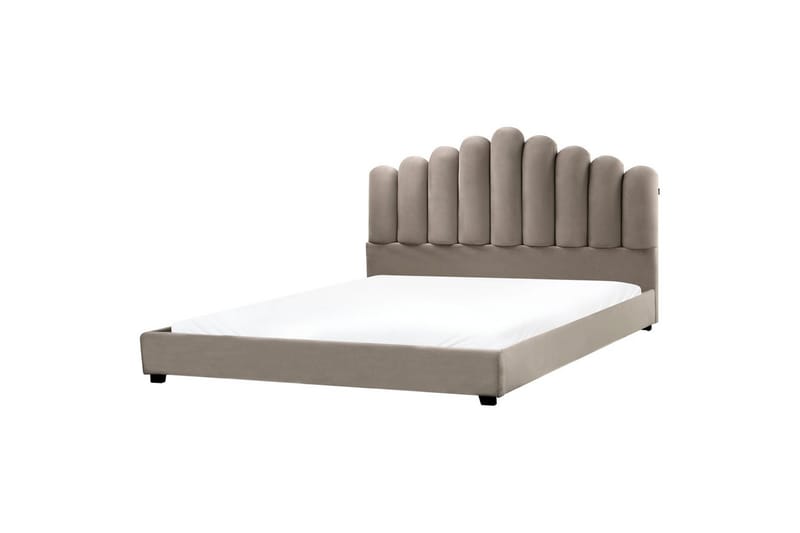 Seng med lamellramme Vincennes - Taupe, svart, 180x200 cm - Møbler - Senger - Sengeramme & sengestamme