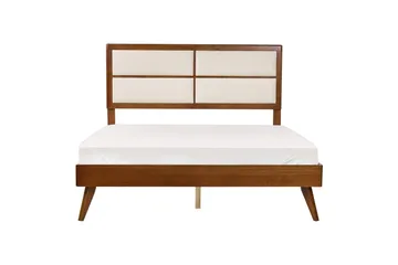 Seng med lamellramme Poissy - Mørkt tre, beige, 160x200 cm - Møbler - Senger - Sengeramme & sengestamme