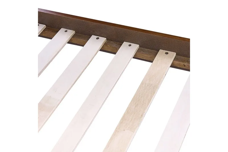 Seng med lamellramme Poissy - Mørkt tre, beige, 160x200 cm - Møbler - Senger - Sengeramme & sengestamme