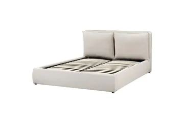 Seng med oppbevaring Bajonna - Beige, 160x200 cm - Møbler - Senger - Sengeramme & sengestamme