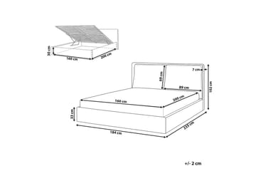Seng med oppbevaring Bajonna - Beige, 160x200 cm - Møbler - Senger - Sengeramme & sengestamme