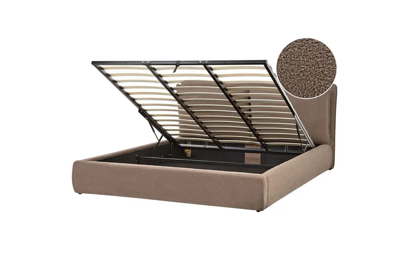 Seng med oppbevaring Bajonna Beige 180x200 - Møbler - Senger - Sengeramme & sengestamme
