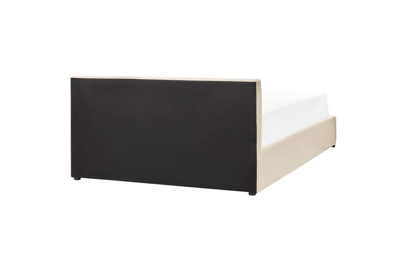Seng med oppbevaring Bousse - Beige/Fløyel, 160x200 cm - Møbler - Senger - Sengeramme & sengestamme