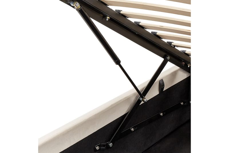 Seng med oppbevaring Bousse - Beige/Fløyel, 160x200 cm - Møbler - Senger - Sengeramme & sengestamme