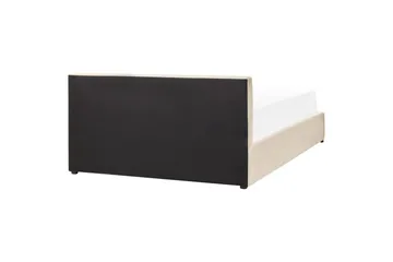 Seng med oppbevaring Bousse - Beige/fløyel, 160x200 cm - Møbler - Senger - Sengeramme & sengestamme