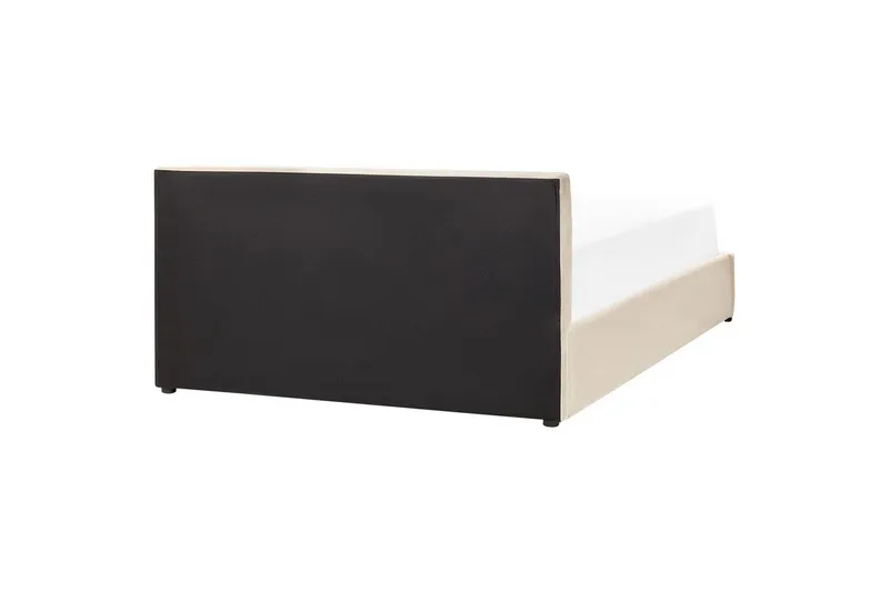 Seng med oppbevaring Bousse - Beige/fløyel, 160x200 cm - Møbler - Senger - Sengeramme & sengestamme