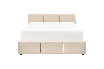 Seng med oppbevaring Bousse - Beige/fløyel, 160x200 cm - Møbler - Senger - Sengeramme & sengestamme