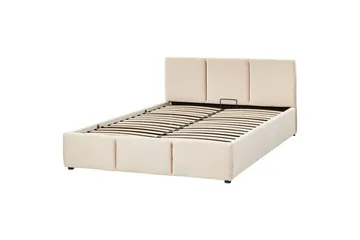 Seng med oppbevaring Bousse - Beige/fløyel, 160x200 cm - Møbler - Senger - Sengeramme & sengestamme