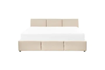Seng med oppbevaring Bousse - Beige/fløyel, 180x200 cm - Møbler - Senger - Sengeramme & sengestamme