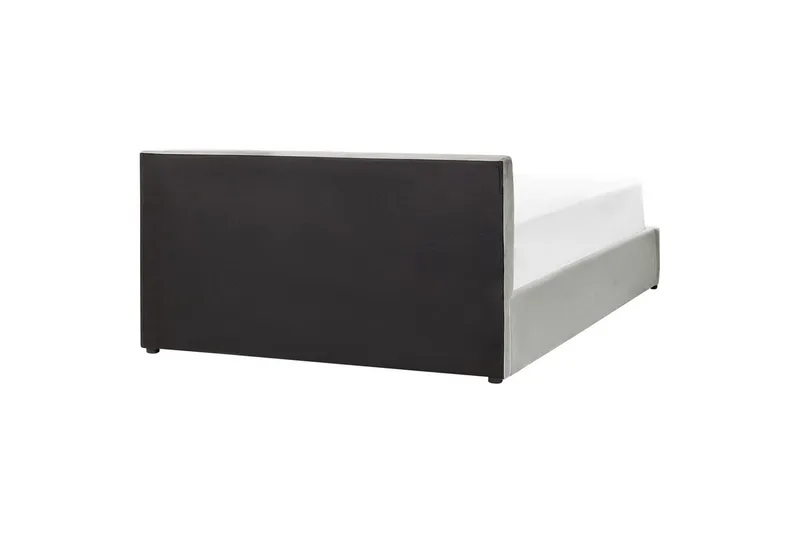 Seng med oppbevaring Bousse - Grå/Fløyel, 160x200 cm - Møbler - Senger - Sengeramme & sengestamme