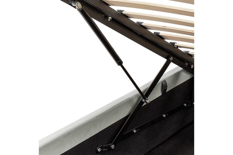 Seng med oppbevaring Bousse - Grå/Fløyel, 160x200 cm - Møbler - Senger - Sengeramme & sengestamme