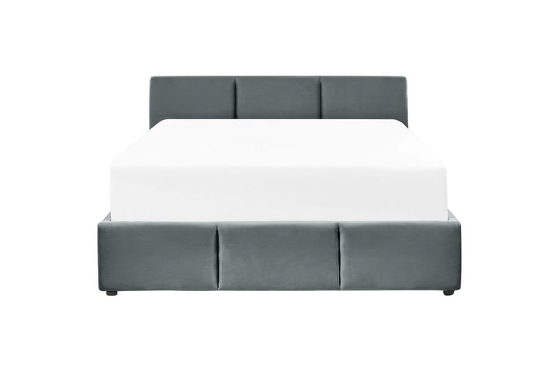 Seng med oppbevaring Bousse - Mørkegrå/fløyel, 160x200 cm - Møbler - Senger - Sengeramme & sengestamme