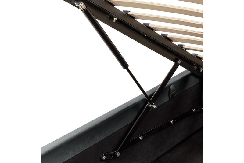 Seng med oppbevaring Bousse - Mørkegrå/fløyel, 160x200 cm - Møbler - Senger - Sengeramme & sengestamme