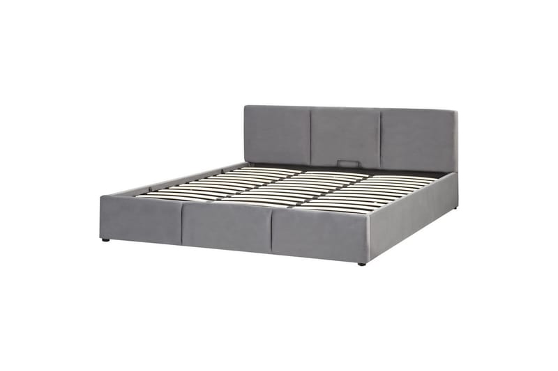 Seng med oppbevaring Bousse - Mørkegrå/fløyel, 180x200 cm - Møbler - Senger - Sengeramme & sengestamme