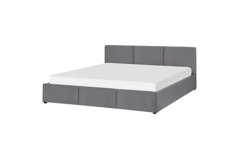 Seng med oppbevaring Bousse - Mørkegrå/fløyel, 180x200 cm - Møbler - Senger - Sengeramme & sengestamme
