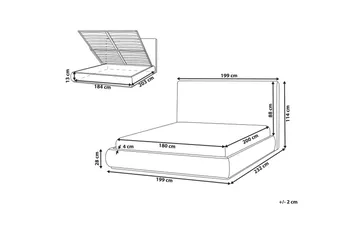 Seng med oppbevaring Campagne - Beige, 180x200 cm - Møbler - Senger - Sengeramme & sengestamme