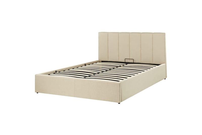 Seng med oppbevaring Dreux - Beige, svart, 140x200 cm - Møbler - Senger - Sengeramme & sengestamme