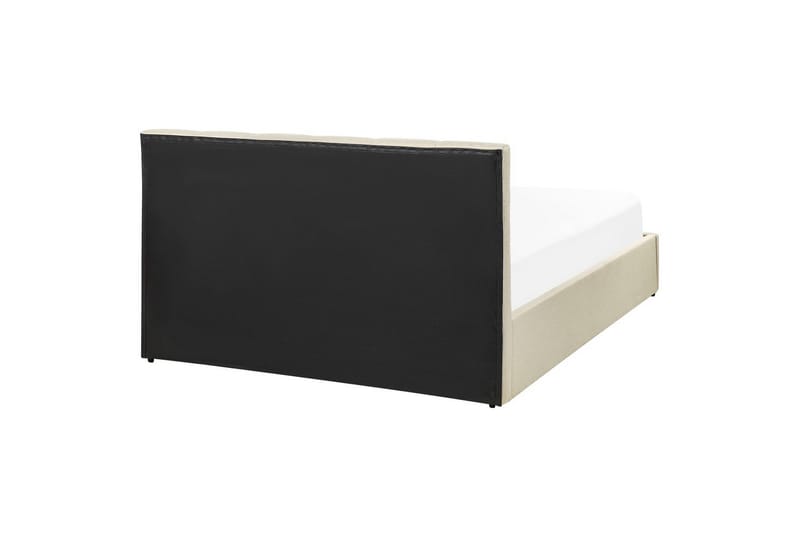 Seng med oppbevaring Dreux - Beige, svart, 140x200 cm - Møbler - Senger - Sengeramme & sengestamme
