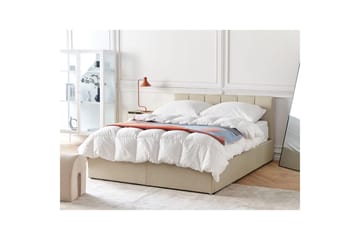 Seng med oppbevaring Dreux - Beige, svart, 140x200 cm - Møbler - Senger - Sengeramme & sengestamme