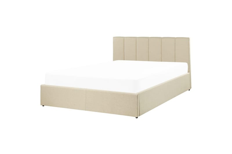 Seng med oppbevaring Dreux - Beige, svart, 140x200 cm - Møbler - Senger - Sengeramme & sengestamme