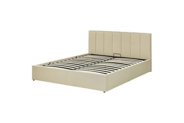 Seng med oppbevaring Dreux - Beige, svart, 160x200 cm - Møbler - Senger - Sengeramme & sengestamme