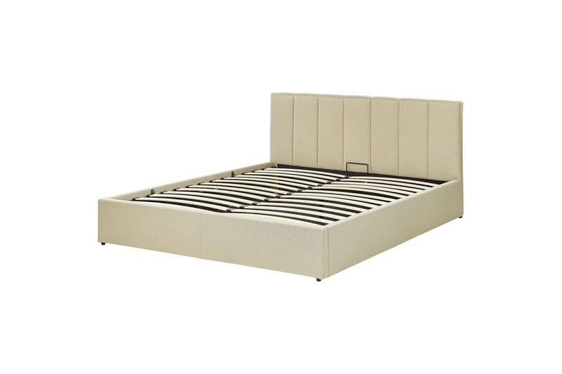 Seng med oppbevaring Dreux - Beige, svart, 160x200 cm - Møbler - Senger - Sengeramme & sengestamme