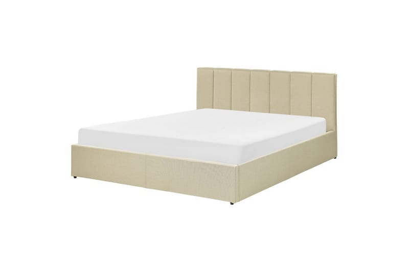 Seng med oppbevaring Dreux - Beige, svart, 160x200 cm - Møbler - Senger - Sengeramme & sengestamme