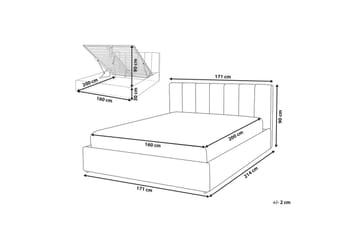 Seng med oppbevaring Dreux - Beige, svart, 160x200 cm - Møbler - Senger - Sengeramme & sengestamme