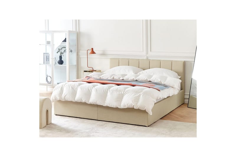 Seng med oppbevaring Dreux - Beige, svart, 160x200 cm - Møbler - Senger - Sengeramme & sengestamme