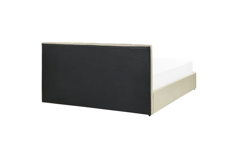 Seng med oppbevaring Dreux - Beige, svart, 160x200 cm - Møbler - Senger - Sengeramme & sengestamme