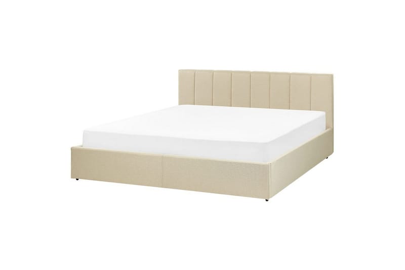 Seng med oppbevaring Dreux - Beige, svart, 180x200 cm - Møbler - Senger - Sengeramme & sengestamme