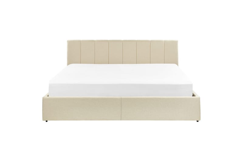 Seng med oppbevaring Dreux - Beige, svart, 180x200 cm - Møbler - Senger - Sengeramme & sengestamme