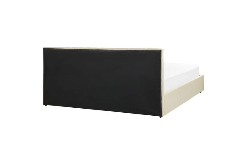 Seng med oppbevaring Dreux - Beige, svart, 180x200 cm - Møbler - Senger - Sengeramme & sengestamme