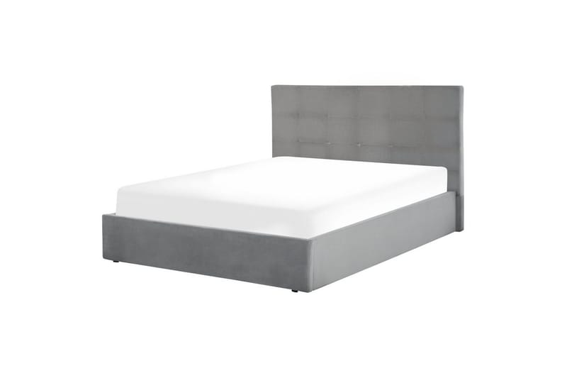 Seng med oppbevaring Lorient - Grå/Fløyel, Grå/fløyel, 140x200 cm - Møbler - Senger - Sengeramme & sengestamme