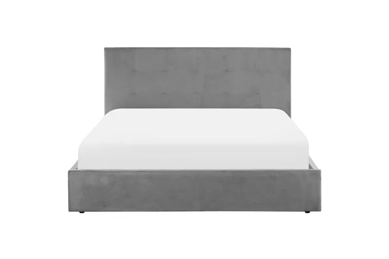 Seng med oppbevaring Lorient - Grå/Fløyel, Grå/fløyel, 160x200 cm - Møbler - Senger - Sengeramme & sengestamme