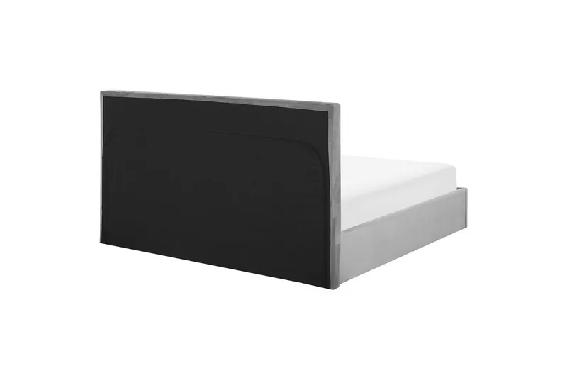 Seng med oppbevaring Lorient - Grå/Fløyel, Grå/fløyel, 160x200 cm - Møbler - Senger - Sengeramme & sengestamme