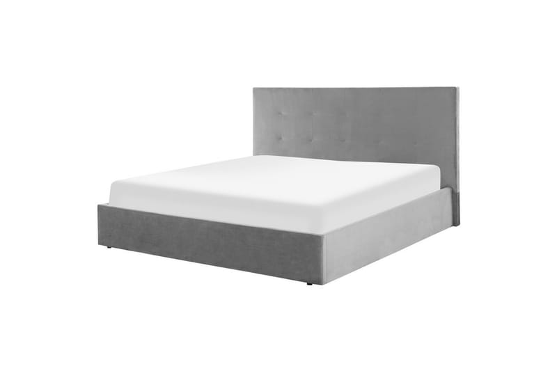 Seng med oppbevaring Lorient - Grå/Fløyel, Grå/fløyel, 180x200 cm - Møbler - Senger - Sengeramme & sengestamme