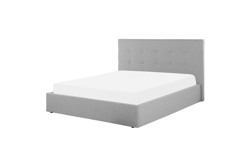Seng med oppbevaring Lorient - Grå/Polyester, Grå/polyester, 140x200 cm - Møbler - Senger - Sengeramme & sengestamme