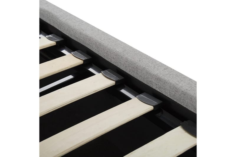 Seng med oppbevaring Lorient - Grå/Polyester, Grå/polyester, 140x200 cm - Møbler - Senger - Sengeramme & sengestamme