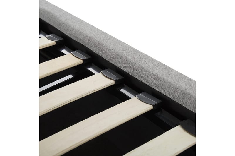 Seng med oppbevaring Lorient - Grå/Polyester, Grå/polyester, 140x200 cm - Møbler - Senger - Sengeramme & sengestamme