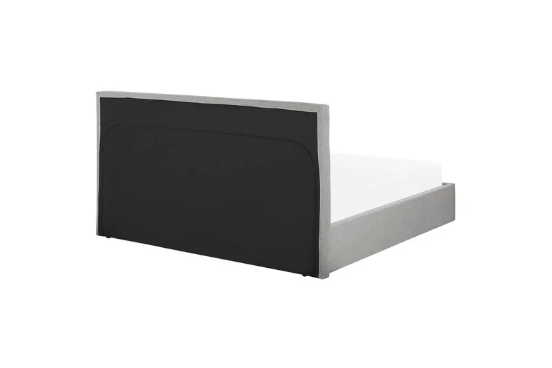 Seng med oppbevaring Lorient - Grå/Polyester, Grå/polyester, 160x200 cm - Møbler - Senger - Sengeramme & sengestamme