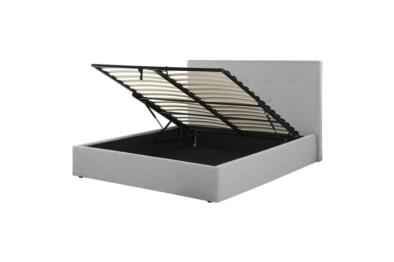 Seng med oppbevaring Lorient, Grå/Polyester, Grå/polyester, 160x200 cm