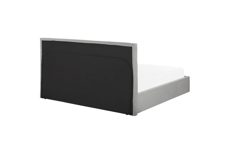 Seng med oppbevaring Lorient - Grå/Polyester, Grå/polyester, 160x200 cm - Møbler - Senger - Sengeramme & sengestamme