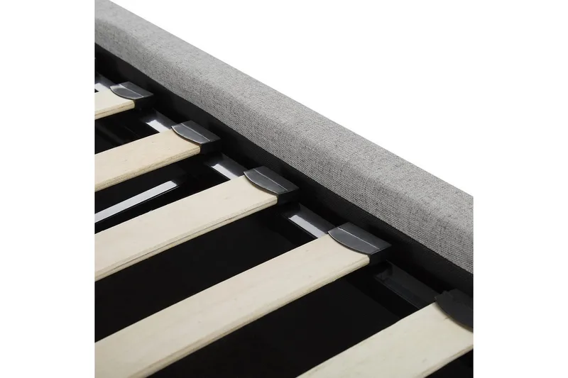 Seng med oppbevaring Lorient - Grå/Polyester, Grå/polyester, 160x200 cm - Møbler - Senger - Sengeramme & sengestamme