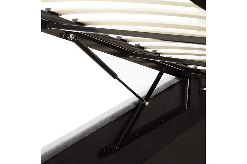 Seng med oppbevaring Lorient - Grå/Polyester, Grå/polyester, 180x200 cm - Møbler - Senger - Sengeramme & sengestamme