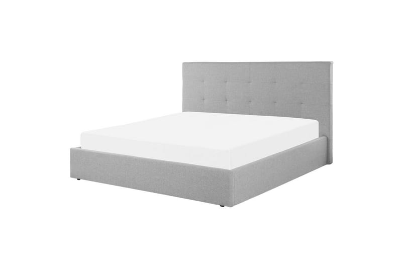 Seng med oppbevaring Lorient - Grå/Polyester, Grå/polyester, 180x200 cm - Møbler - Senger - Sengeramme & sengestamme
