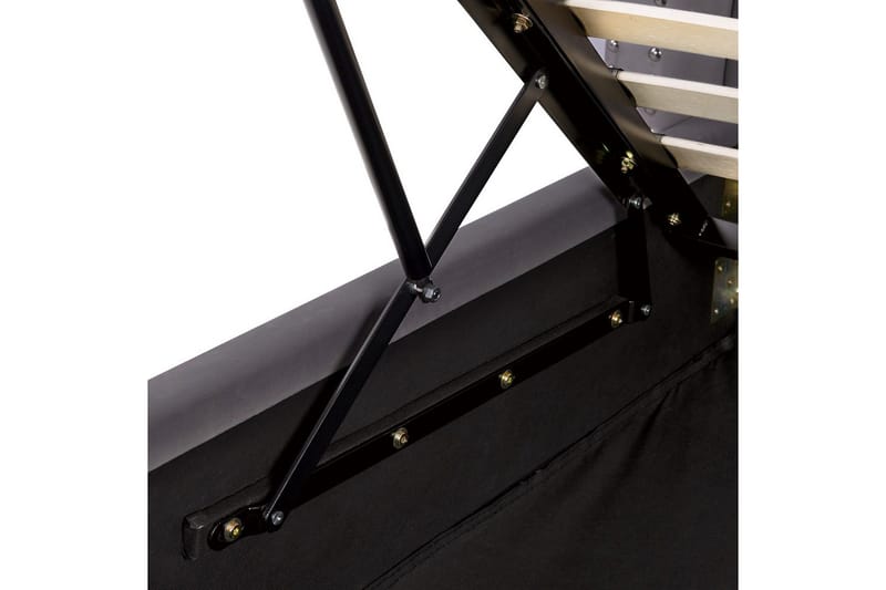 Seng med oppbevaring Lubbon - Grå, Sølv, 140x200 cm - Møbler - Senger - Sengeramme & sengestamme