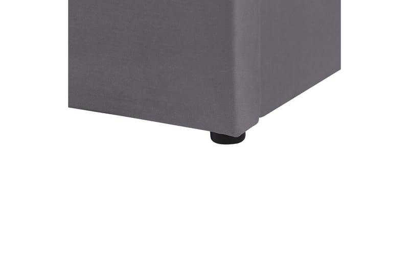 Seng med oppbevaring Lubbon - Grå, Sølv, 140x200 cm - Møbler - Senger - Sengeramme & sengestamme