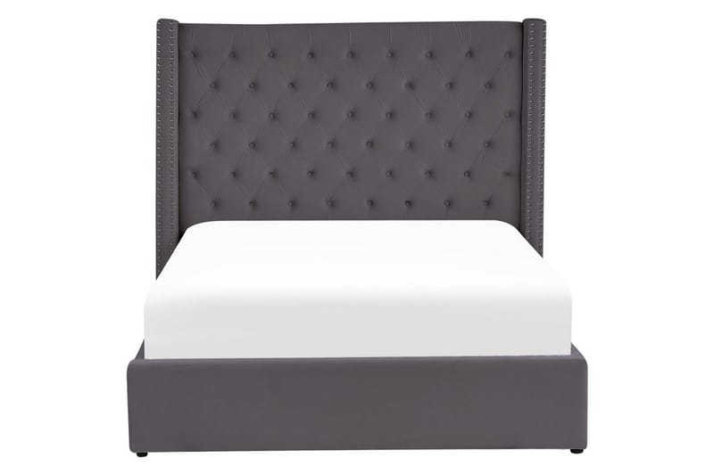 Seng med oppbevaring Lubbon - Grå, Sølv, 140x200 cm - Møbler - Senger - Sengeramme & sengestamme