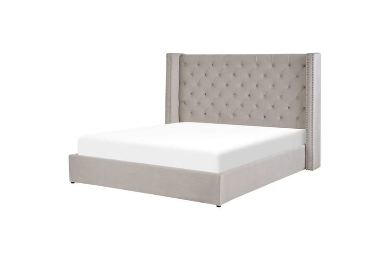 Seng med oppbevaring Lubbon - Sølv, 180x200 cm - Møbler - Senger - Sengeramme & sengestamme